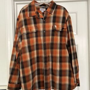 Carhartt Rust and Brown Plaid Shirt